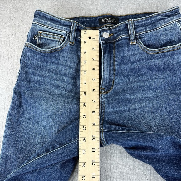Judy Blue Slim Fit Jeans Women 9/29(28X30) High Rise Distressed medium wash - Picture 8 of 14